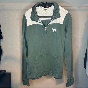 Victoria Secret PINK 1/4 zip sweatshirt with dog logo